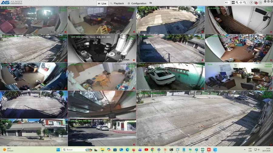 Vista en vivo Alnet Systems - múltiples cámaras